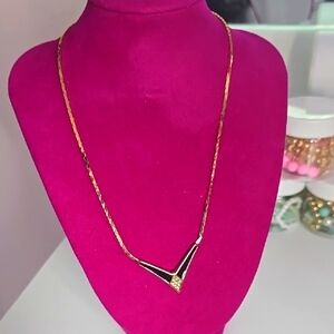 Christian Dior Gold and Black Necklace